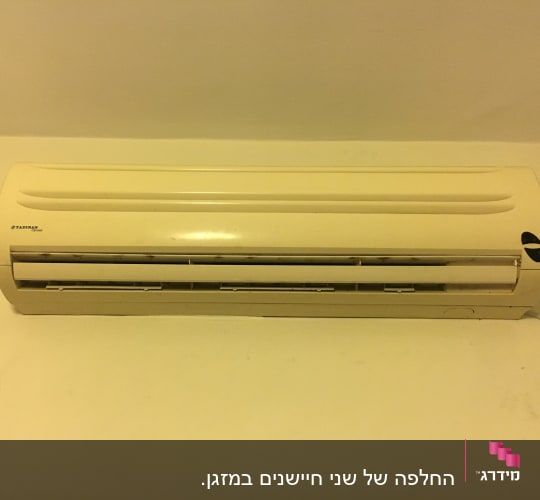 מזגן קיר לבן עם פתחי אוורור פתוחים